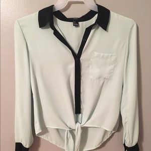 Mint long sleeved blouse