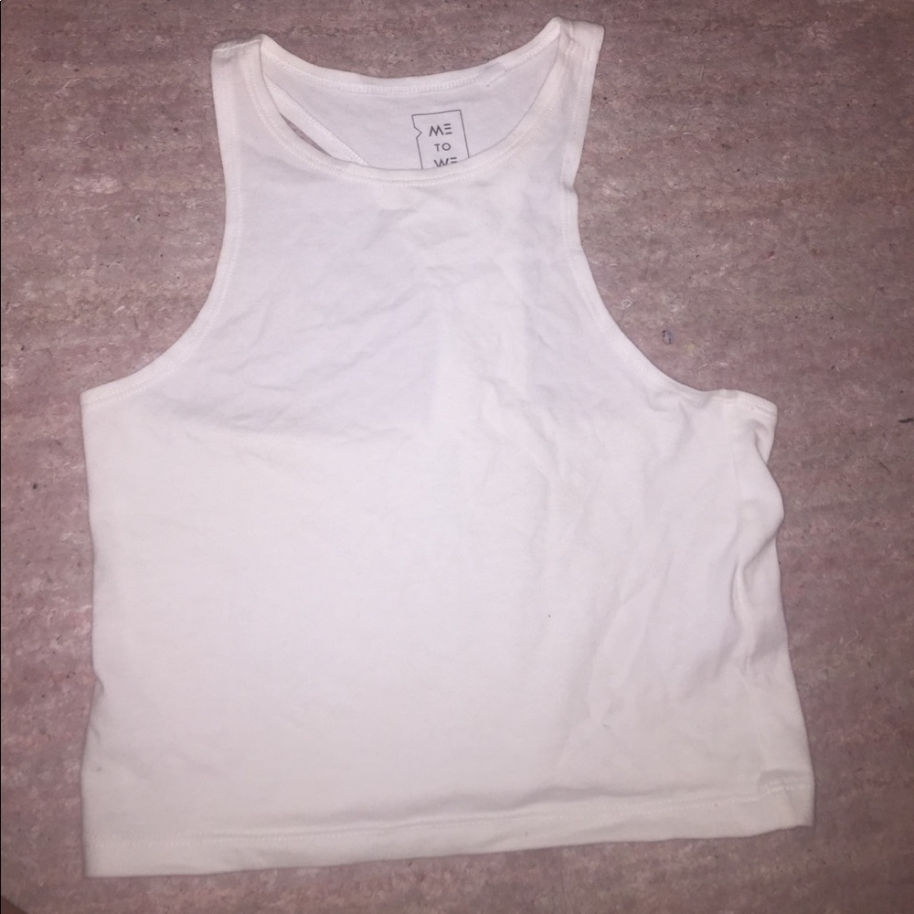 White razor back crop top from pacsun