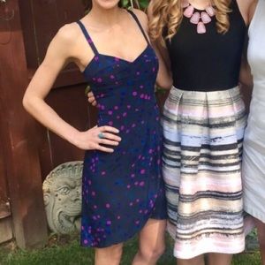 Like new silk designer polka dotted dress