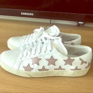 Saint Laurent white and rose sneakers