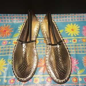 *NEW* GOLD CUTOUT SLIDE ON ESPADRILLE