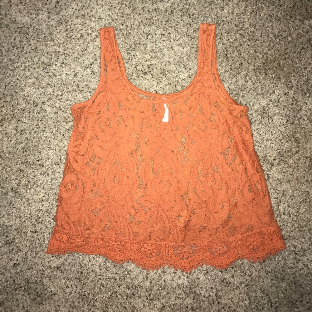 Floral lace tank top
