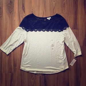 NWT Maison Jules 3/4 Sleeve Shirt