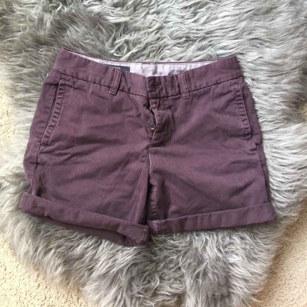 Broken in boyfriend shorts dark purple