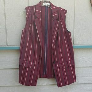 DO+BE Clothing Burgundy Striped Vest