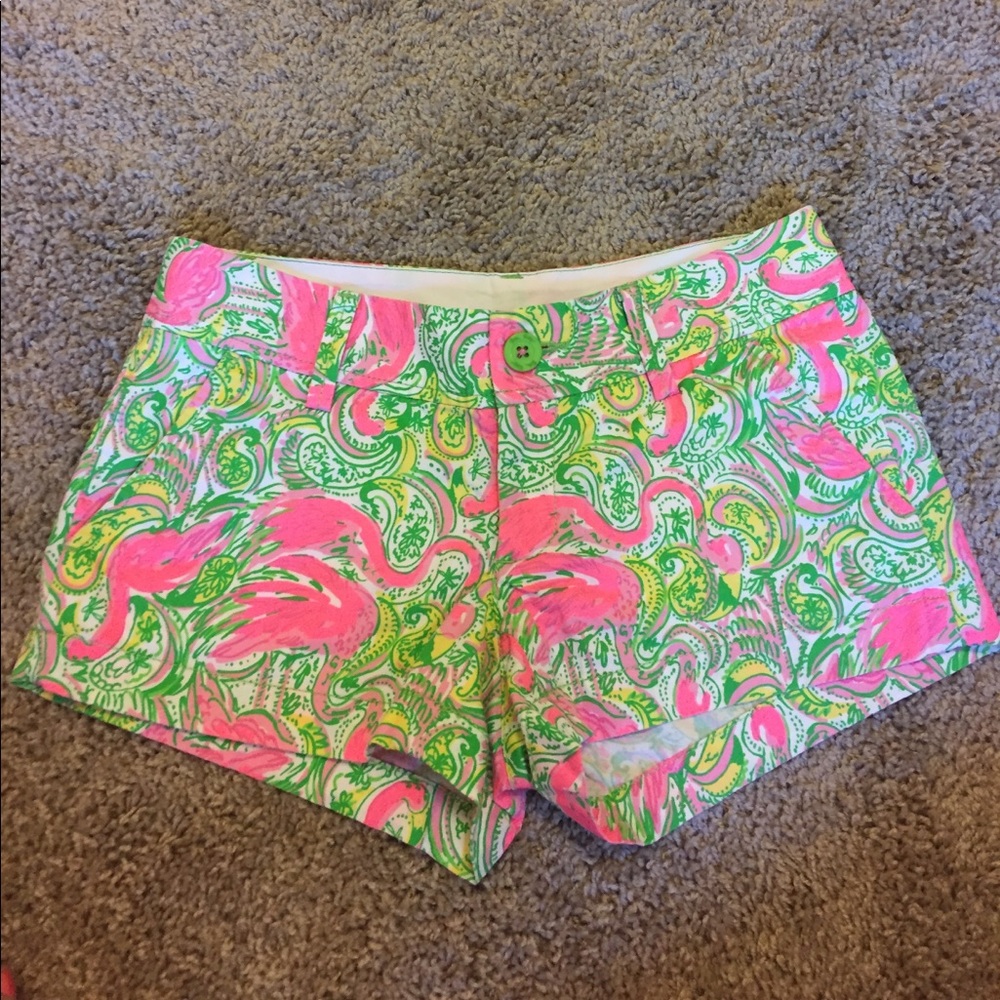 Lilly Pulitzer flamingo the Walsh shorts