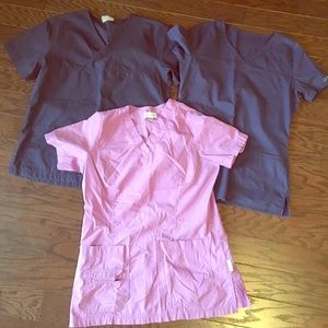 Solid color scrub tops