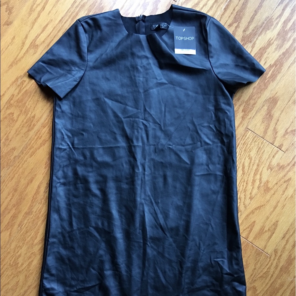 NWT Topshop faux leather dress - Picture 3 of 4