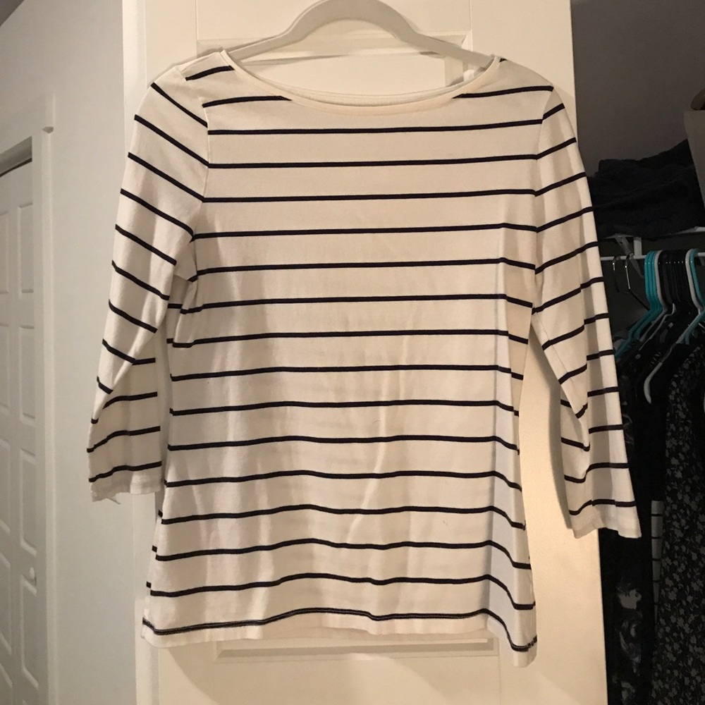 White with black striped cotton shirt