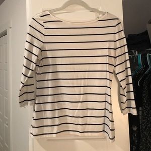 White with black striped cotton shirt
