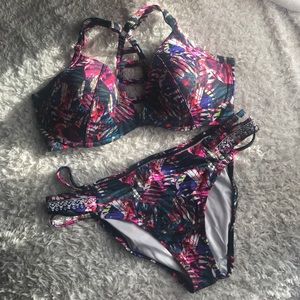 VSPINK Push Up Strappy Top with Matching Bottoms