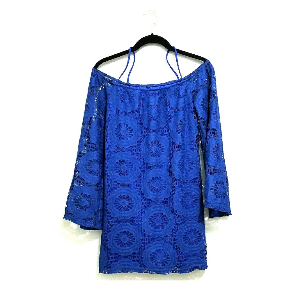 Navy Blue Off the Shoulder Mini Boho Preppy dress