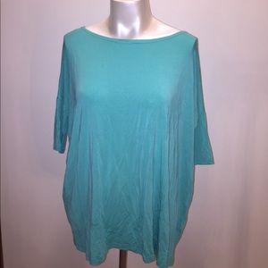 Piko 3/4 Sleeve Top in Teal - size Small