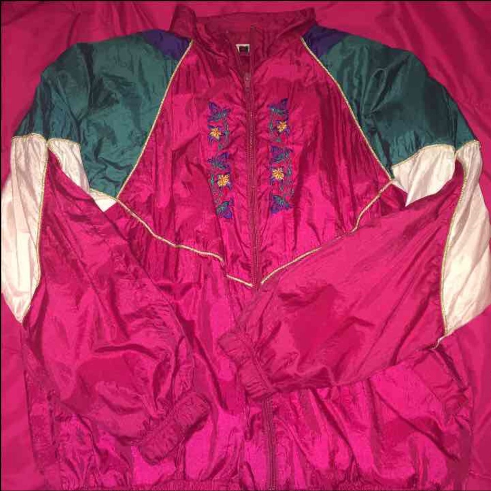 Vintage color block windbreaker