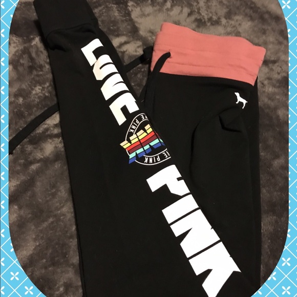 PINK Victoria's Secret Pants - Like New Pink Victoria'sSecret Black Yoga Joggers