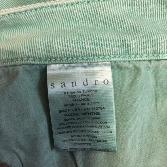 Sandro Paris Mint Jeans Sz 34FR = 0, 24/25, NWOT - Picture 2 of 9