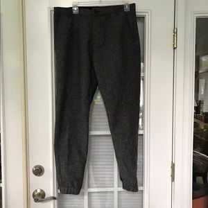 Gray wool jogger pants