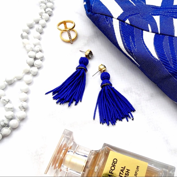 Ann Taylor Jewelry - Cobalt Beaded Tassel Earrings