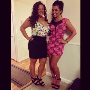 Hot pink mini dress