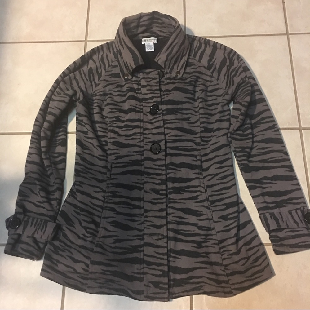Grey and black Animal print coat