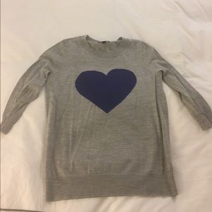 J crew sweater with heart