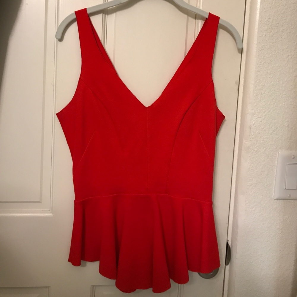 Intermix red peplum top