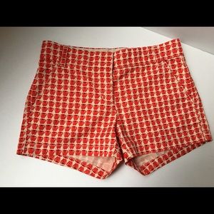 J Crew Apple 🍎 Pattern Chino Short Size 0 Red/Tan