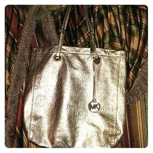 Gold Michael Kors tote