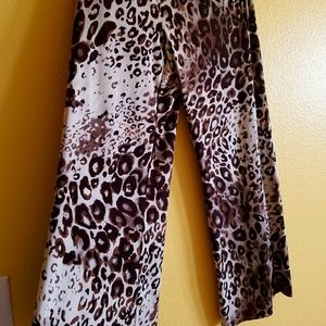 Leopard Print High Waisted Chic Palazzo Pants