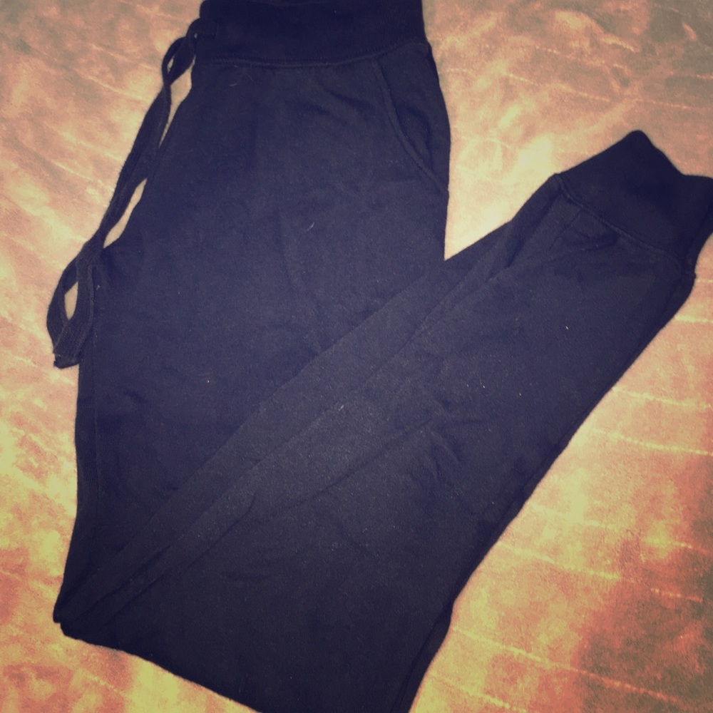 Black full length joggers