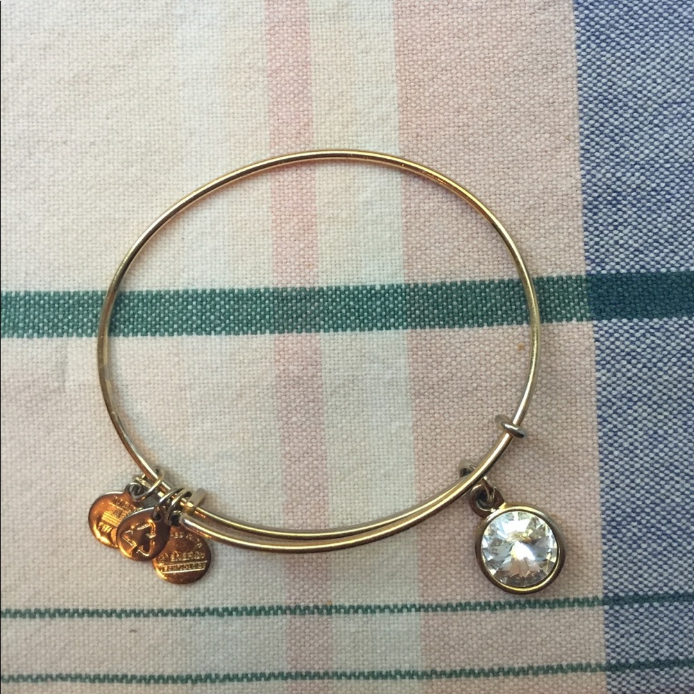Alex and Ani April Month Gold Charm Bangle