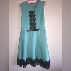 TEAL & BLACK FORMAL DRESS 🎀
