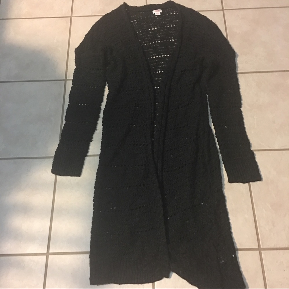 Long black sweater coat. Good used condition