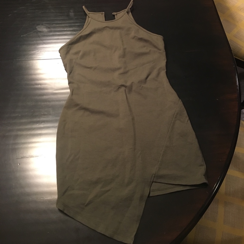 Army green tight dress