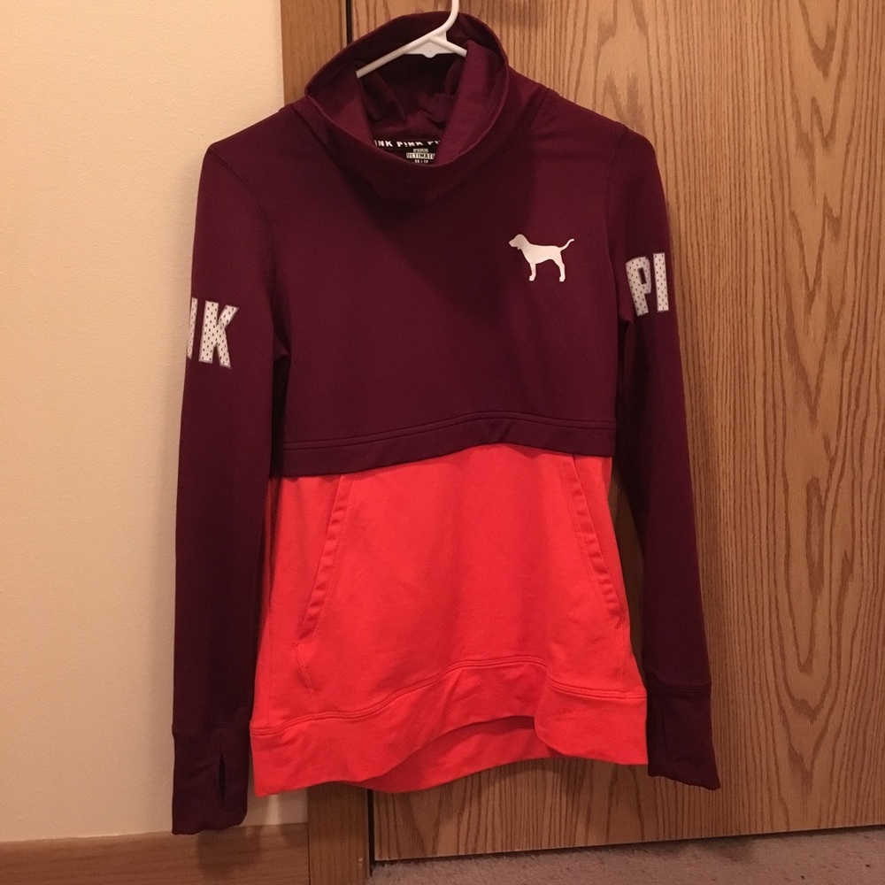 Cowl neck pink sweatshirt