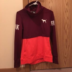 Cowl neck pink sweatshirt