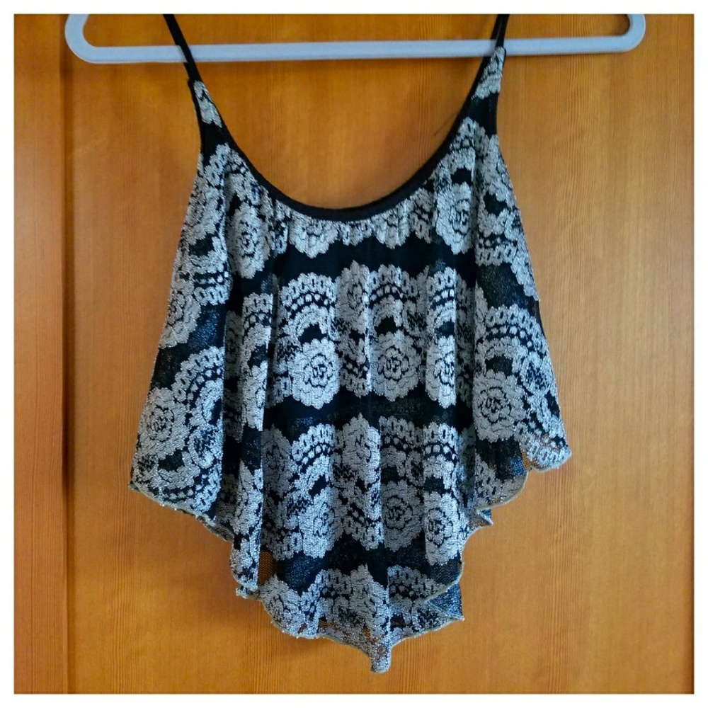 Spaghetti strap lace tank