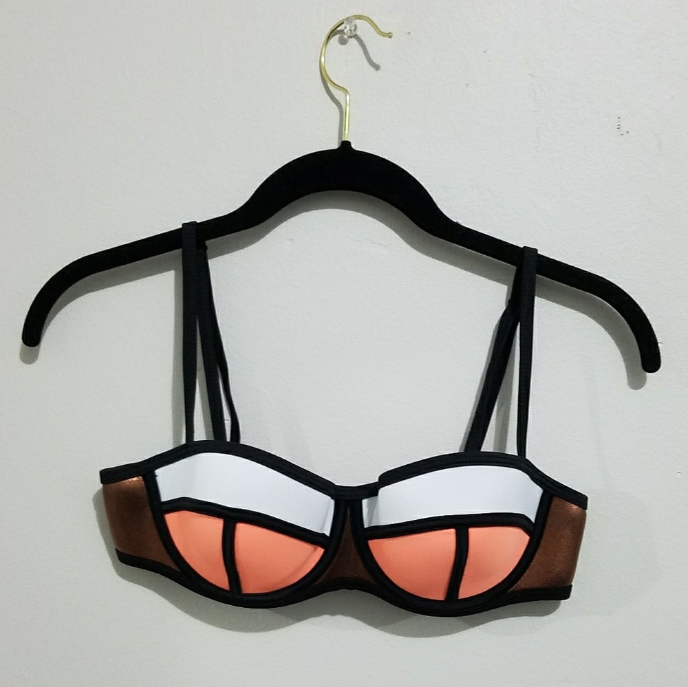 Orange and Bronze Bikini Top