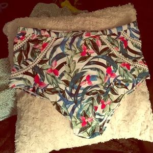 Cupshe floral high waisted swim bottoms