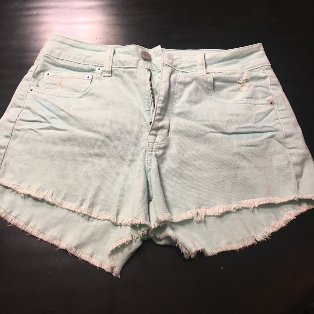 Green high waisted shorts