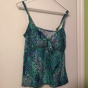Maxine of Hollywood Blue Spotted Swim Suit Top