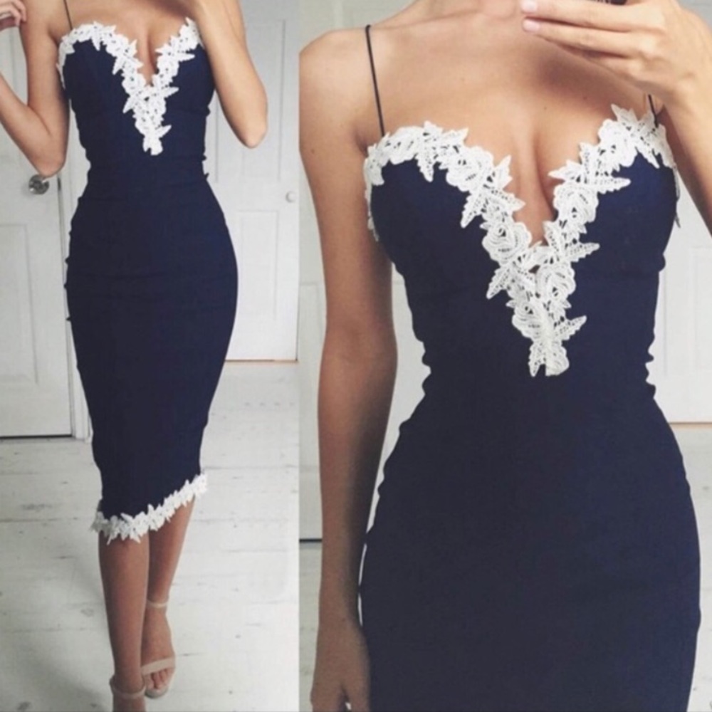 ♡ Night Out ♡ SLIP Lace Dress - Picture 2 of 8