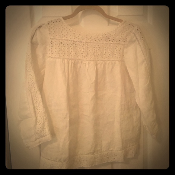 White J. Crew eyelet top - Picture 1 of 3