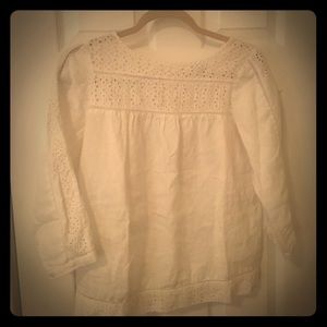 White J. Crew eyelet top