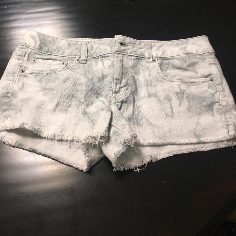 White and grey jean shorts