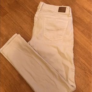 AEO Straight Leg Tan/White Denim