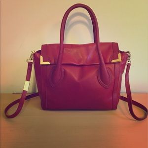 Red Foley&Corinna Frankie Flap Satchel/crossbody
