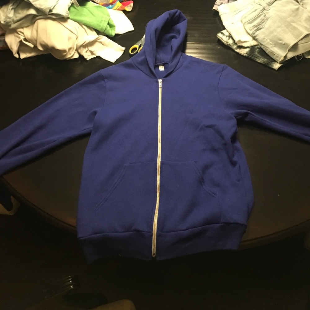 Blue zip up jacket