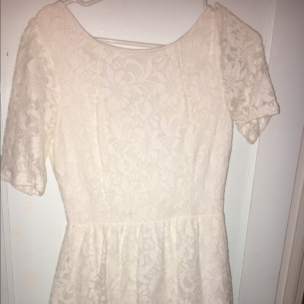 White Floral Lace Dress