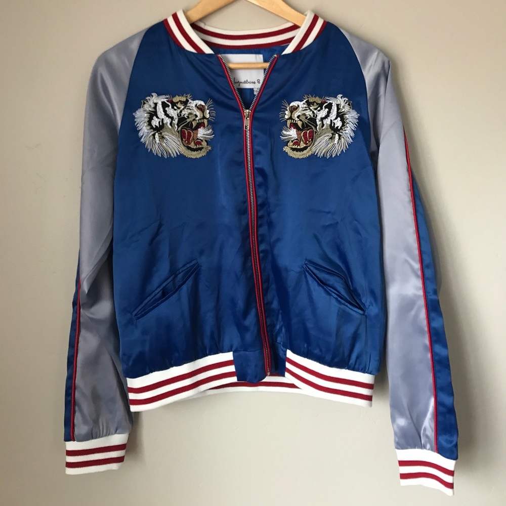 Satin Tiger Embroidered Bomber